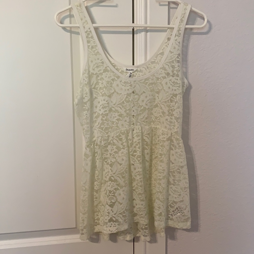 See through, flower tank top